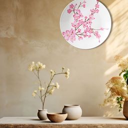 THE QUIRKY HOME White & Pink A Blossoming Beauty Printed Ceramic Wall Plate-image-91