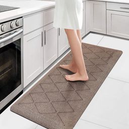OBSESSIONS Brown Textured Stain & Water Resistant Floor Mat-23