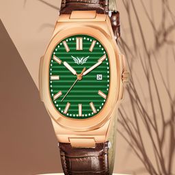 Hala Men Patterned Dial & Straps Analogue Watch PP-3100-Green Brown-15