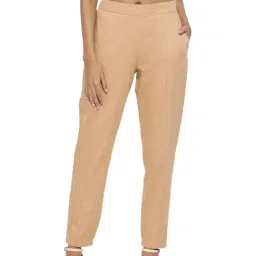 Rooted Beige Cotton Trousers-picture-6