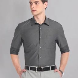 AD by Arvind Black Regular Fit Striped Shirt-image-75