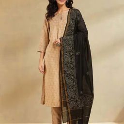Fabindia Black Regular Fit Embroidered Dupatta-picture-11