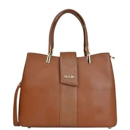 Rocia by Regal Brown PU Solid Handbag-image-8