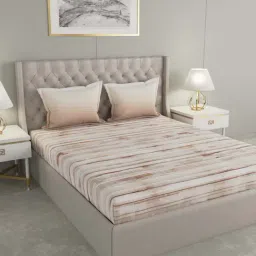 GMF Beige Cotton 144 TC Bed Sheet Set-picture-30