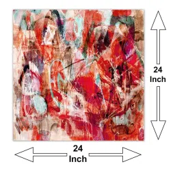 999store Red Mixed Technics Expression Abstract Canvas Painting image 5