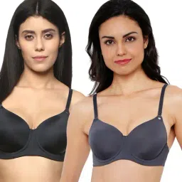 Soie Multicolor Under Wired Padded Everyday Bra - (Pack Of 2)-21