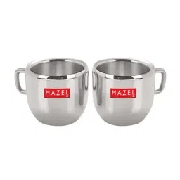 HAZEL Silver Stainless Steel Tea & Coffee Cute Cup - Set of 2-43