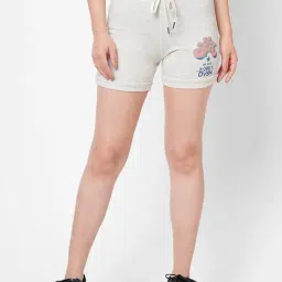 Sweet Dreams Ecru Melange Textured Shorts-image-67