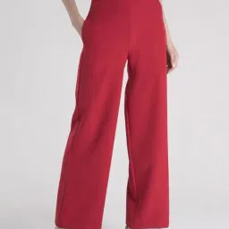 FableStreet Red Parallel Trousers-image-6
