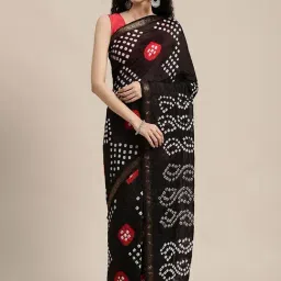 Geroo Jaipur Black Woven Saree with unstitched Blouse-image-22
