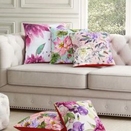 SEJ by Nisha Gupta Pink & White Polyester Cushion Cover - Set of 5-13