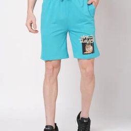 Fitz Turquoise Slim Fit Printed Shorts-picture-19