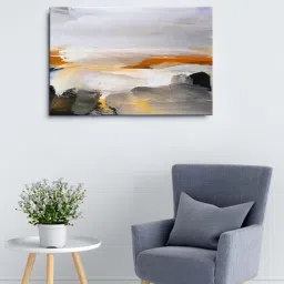 999store Grey Abstract Framed Canvas Painting image 1
