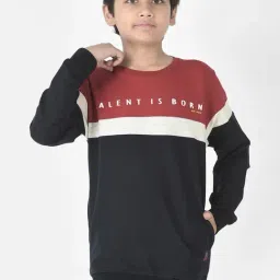 Crimsoune Club Kids Red & Black Color Block Full Sleeves Sweatshirt-picture-11