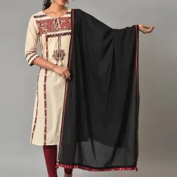 W Black Plain Dupatta-picture-12
