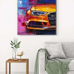 999Store Multicolor Canvas Classic Car In Clouds Wrapped Painting-23