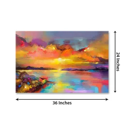 999store Multicolor Abstract Framed Canvas Painting image 5
