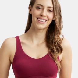 Jockey 1550 Women's Super Combed Cotton Elastane Stretch Slip On Crop Top With Stay Fresh Treatment-image-6