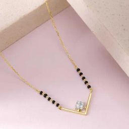 Mia by Tanishq 14k (585) Yellow Gold Diamond Mangalsutra for Women-picture-29