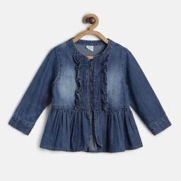 MINIKLUB Kids Blue Solid Full Sleeves Jacket-image-16