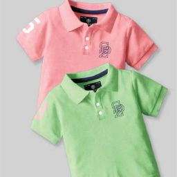 Codez Boys Pink & Green Solid Polo T-shirt-image-37