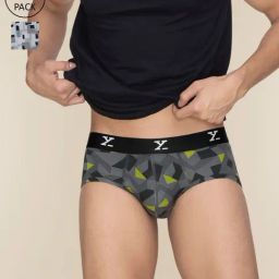 XYXX Prism Grey & Boxy Grey Slim Fit Printed Briefs - Pack Of 2-picture-24