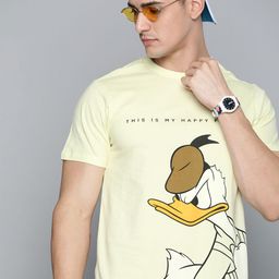Kook N Keech Disney Men Yellow Printed T-shirt-image-67