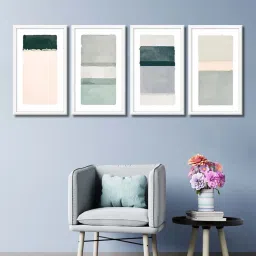 999store Grey & Beige Abstract Canvas image 1