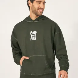 Styli Olive Cotton Oversized Printed Hooded Sweatshirt-picture-19