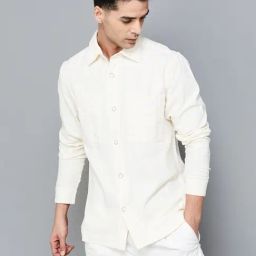 Code Unwind Ecru Regular Fit Shirt-image-5