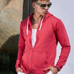 Campus Sutra Red Cotton Regular Fit Hooded Sweatshirt-image-52