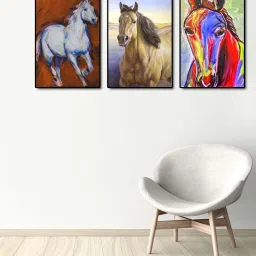 999store Multicolor Printed Trees Paintings - Set of 3 image 1