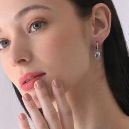 Sohi Silver Plated Designer Stone Drop Earrings image 2
