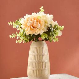 Fabindia Beige Ceramic Table Vase-image-14