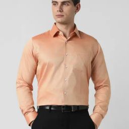 Van Heusen Peach Cotton Slim Fit Shirt-image-56