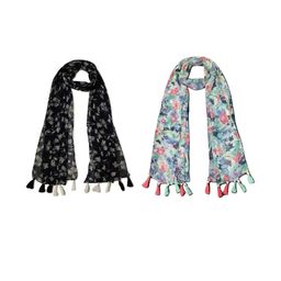 StoleVilla Multicoloured Floral Chiffon Stoles-image-39