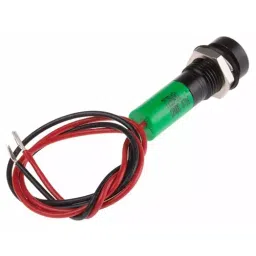 RS PRO Green Panel Mount Indicator 12V DC, Mounting Hole Size 8 mm, Termination Type Lead Wires, IP Rating IP67, Model No 7239491 image 3