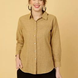 Jaipur Kurti Yellow Chequered Shirt-image-45