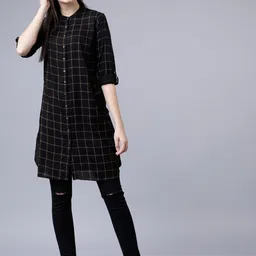 Vishudh Women Black Printed Shirt Tunic-image-71