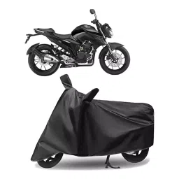 Auto Pearl Polyester Two Wheeler Cover for Yamaha Fazer 25 BS6 (Grey)-image-98