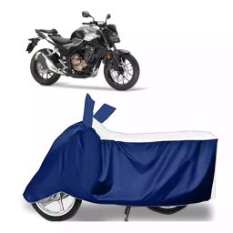 Auto Pearl Bike Cover for Honda CB500F (White & Blue)-image-65