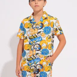 Jack & Jones Junior Boys Multicolor Viscose Graphic Print Shirt-image-30