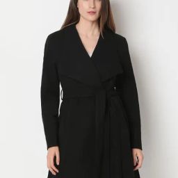 Vero Moda Black Solid Full Sleeves Coat-image-99