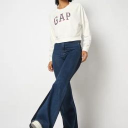 GAP White Cotton Embroidered Long Sleeves Sweatshirt-image-61