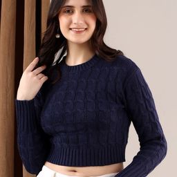 Kotty Women Cable Knit Crop Pullover-picture-7