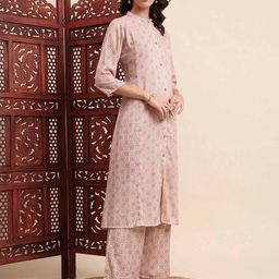 PPAPITA Women Pink Kurta Sets-image-36