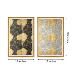 999Store Gold & Black Abstract Pattern Printed Canvas Paintings - Set of 2 image 4