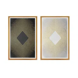 999Store Gold & Black Abstract Printed Canvas Paintings - Set of 2 image 2