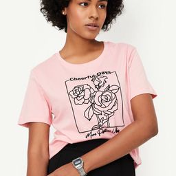 max Women Graphic Printed Round Neck Cotton T-shirt-image-121