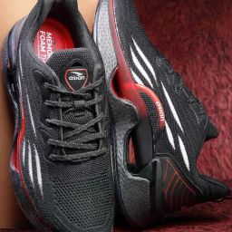 Asian Men's Black Running Shoes-image-80